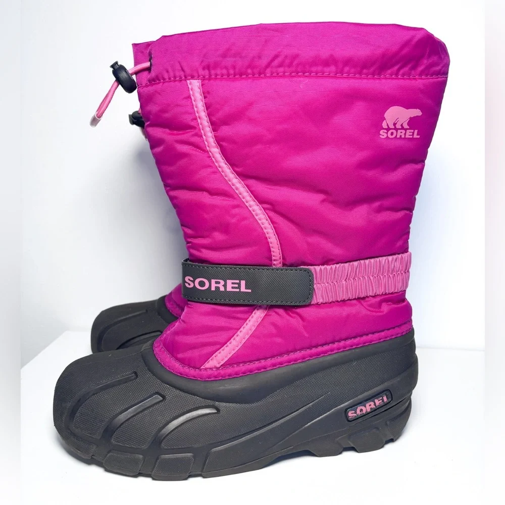 Sorel Flurry Youth Kid’s Pink Winter Snow Outdoor Waterproof Boots Size 5